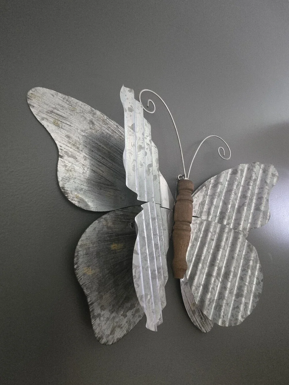 Rustic Corrugated Metal & Wood Butterfly Wall Decor Vintage Farmhouse Art